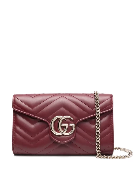 Женский мини-клатч Gucci GG Marmont стеганый, бордовый