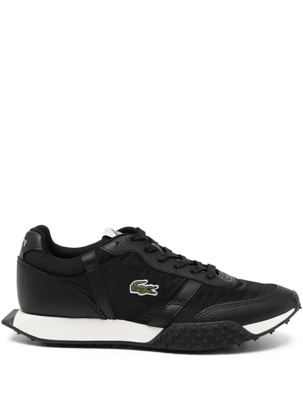 Кроссовки с вышитым логотипом Lacoste black