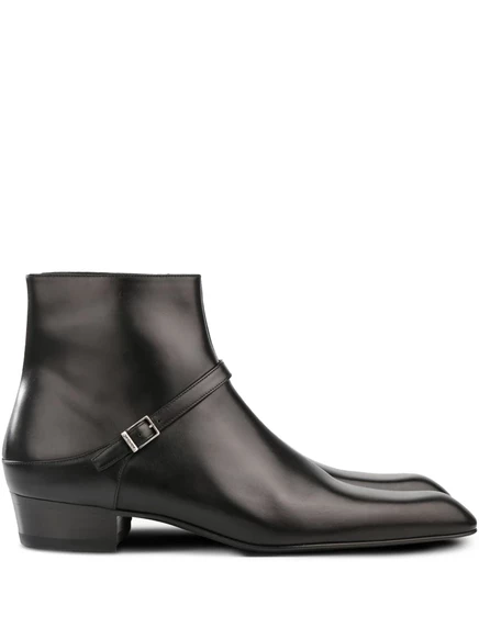 Ботильоны с пряжкой Saint Laurent Augustin black