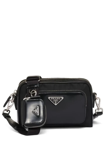 Сумка-мессенджер Prada Bandolera с треугольным логотипом black
