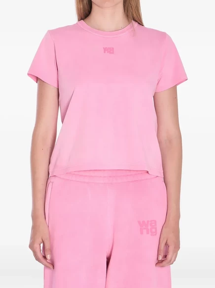 Женская футболка Alexander Wang с логотипом, розовая