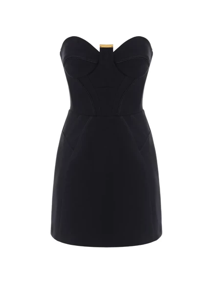 Женское мини-платье-бюстье Elisabetta Franchi, черное