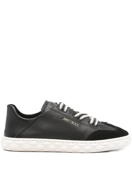 Кроссовки Jimmy Choo Diamond Light Flex из кожи на шнуровке black