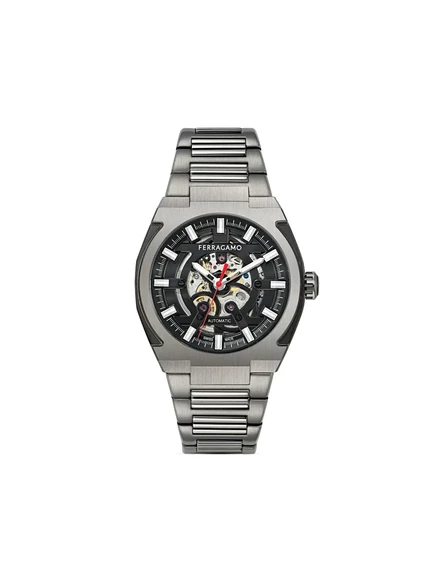 Мужские часы Ferragamo Supreme Skeleton 43 мм, автомат, стальные, черные
