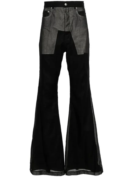 Мужские брюки Rick Owens Lido Bolan клеш, черные