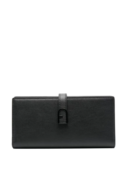 Женский складной кошелек Furla Flow кожаный, черный