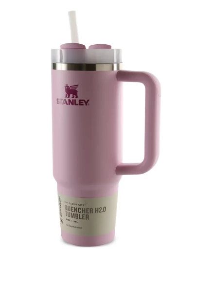 Термостакан Stanley стальной с трубочкой, розовый