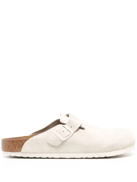 Мужские сабо Birkenstock Boston из замши, антично-белые