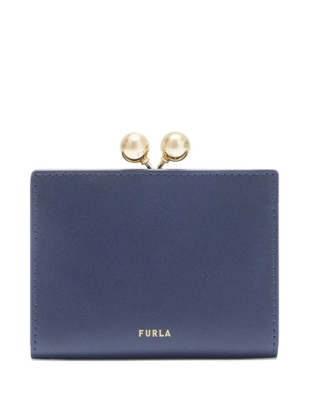 Женский кожаный кошелек Furla, темно-синий