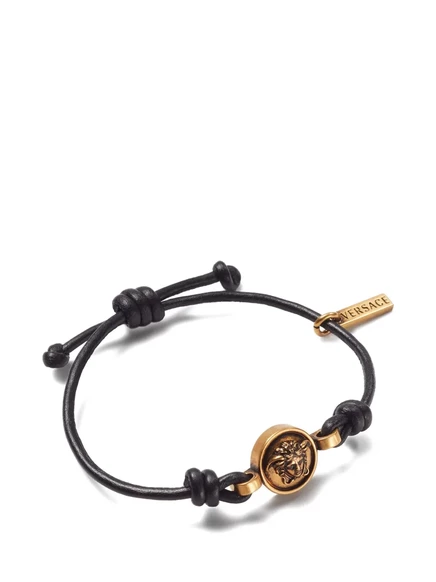 Унисекс браслет Versace Medusa из кожи, золотистый