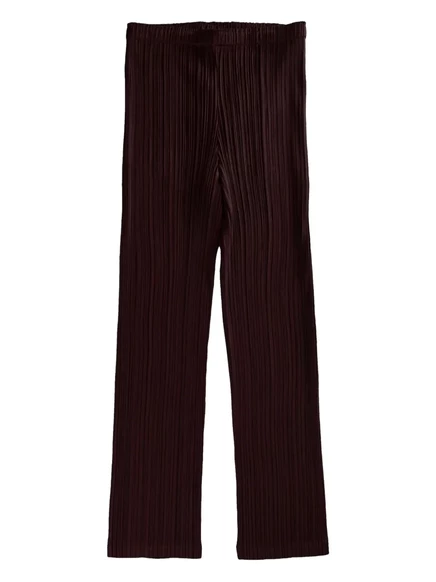 Женские брюки Pleats Please прямого кроя, коричневые