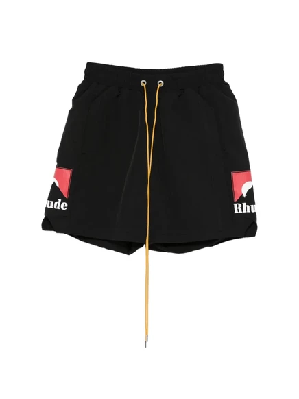 Мужские шорты RHUDE с логотипом, черные