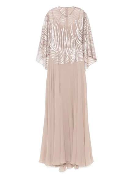 Макси-платье с вышивкой Elie Saab neutrals