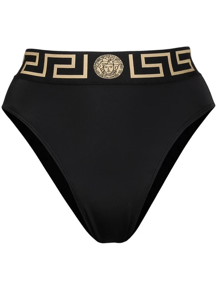 Женские плавки Versace Greca Border высокие, черные