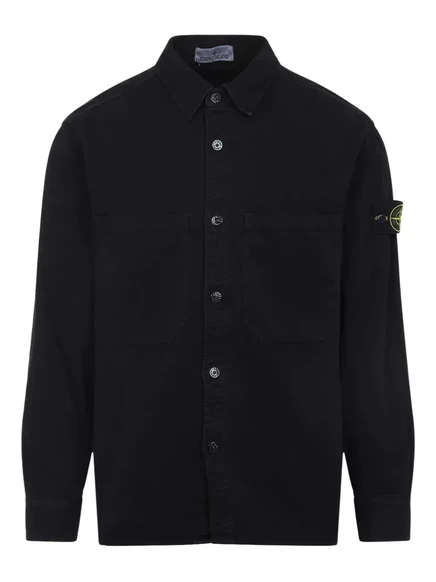 Пиджак-рубашка Stone Island с карманами на пуговицах black
