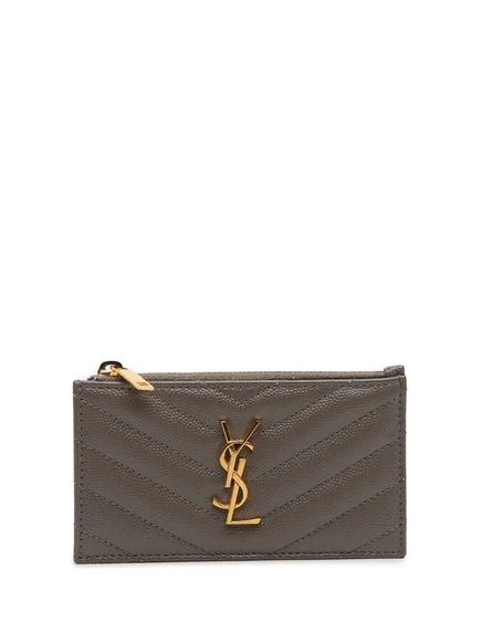 Женский кошелек Saint Laurent Pre-Owned Chevron, серый