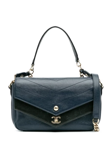 Женская сумка CHANEL Pre-Owned Mini Chevron, синяя
