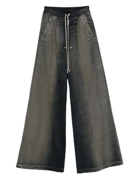 Мужские широкие брюки rick owens на кулиске, серые
