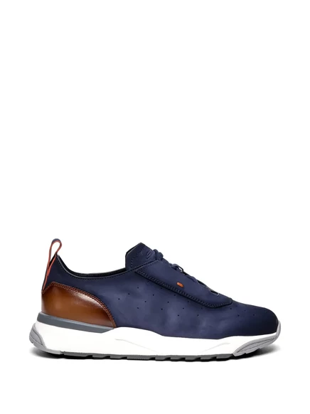 Мужские кроссовки Santoni с перфорацией, синие