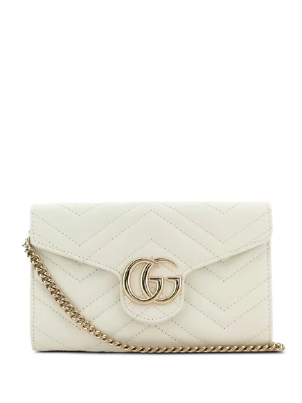 Женский кошелек Gucci GG Marmont из стеганой кожи, белый