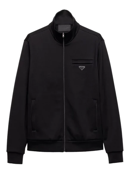 Куртка на молнии с логотипом Prada black