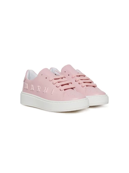 Кроссовки с вышитым логотипом Marni Kids pink