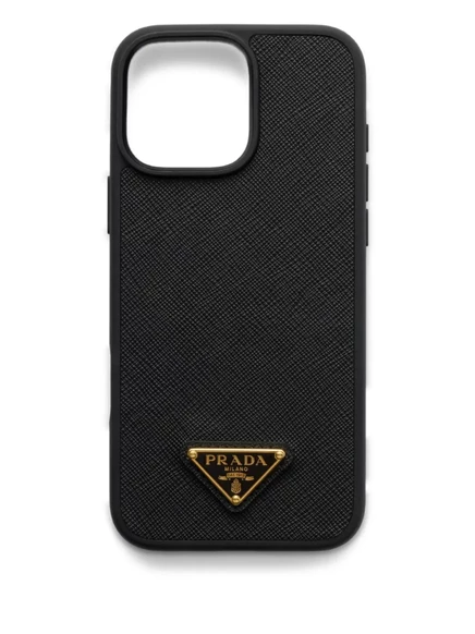 Текстурированный чехол для iPhone 16 Pro Max от Prada black