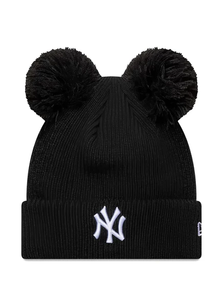 Женская вязаная шапка New Era Cap с отворотом, черная