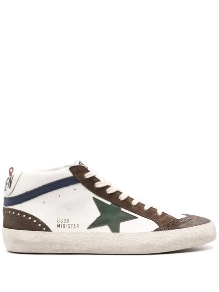 Кожаные кроссовки Golden Goose Mid-Star из кожи средней плотности white