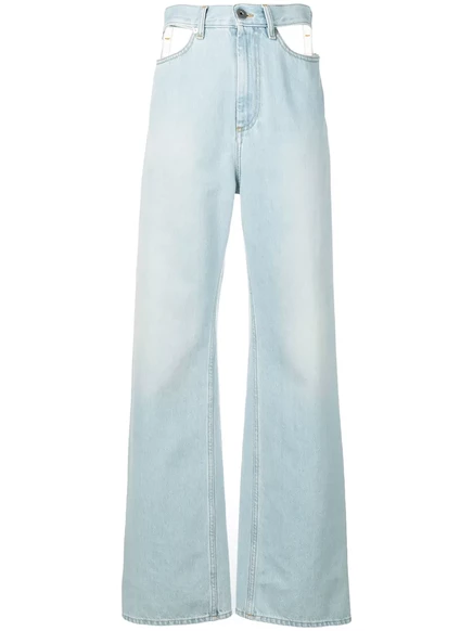 Maison Margiela Décortiqué wide-leg jeans blue (3)
