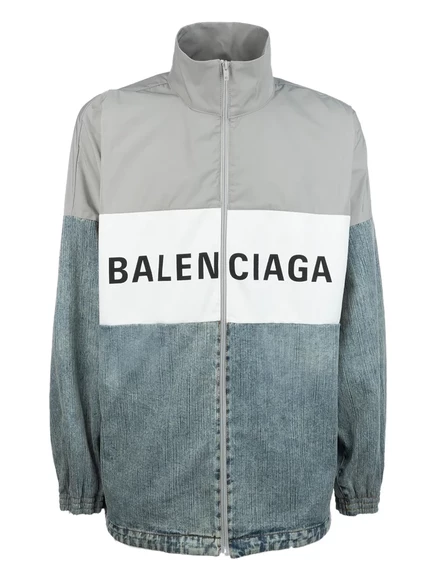 Мужская куртка‑бомбер Balenciaga колор‑блок, серая