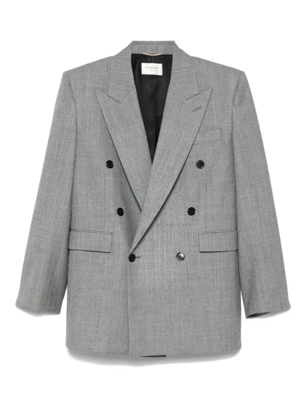 Шерстяной блейзер от Saint Laurent grey