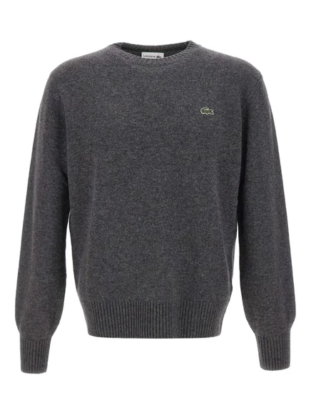 Вышитый свитер с круглым вырезом от Lacoste grey