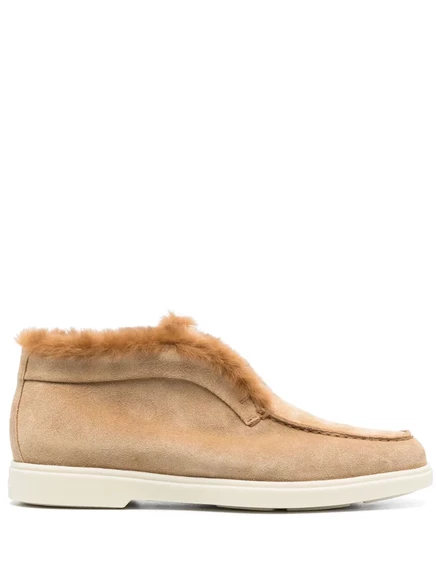 Женские лоферы Santoni кожаные, коричневые