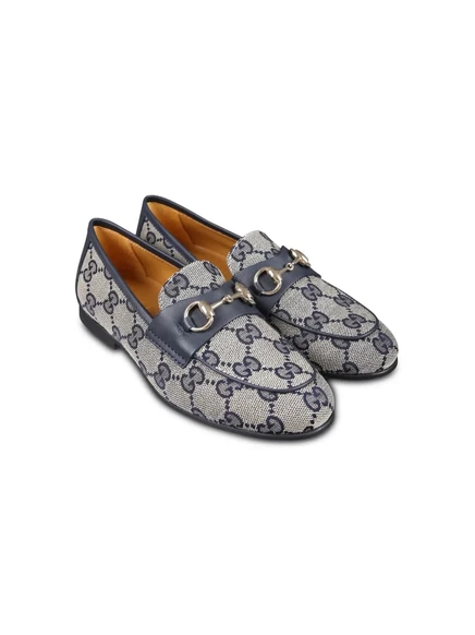 Лоферы для мальчиков Gucci Kids из канваса, сине-бежевые