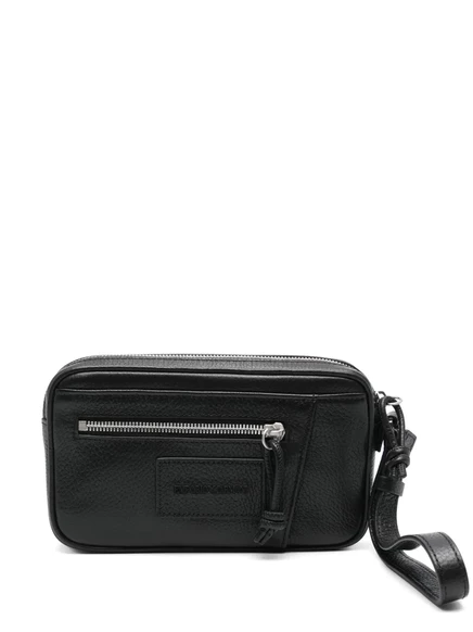 Мужской кожаный клатч Emporio Armani, черный