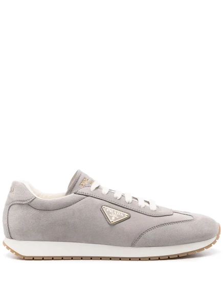 Замшевые кроссовки Prada Rank grey