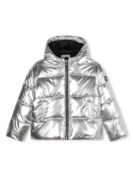 Подростковая стеганая куртка Michael Kors Kids, серебристая