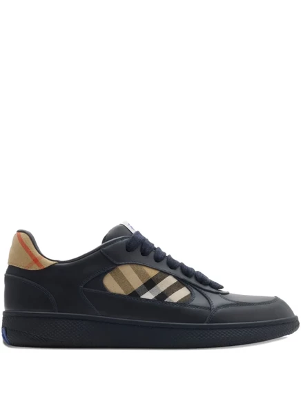 Кроссовки Burberry с клетчатыми вставками blue