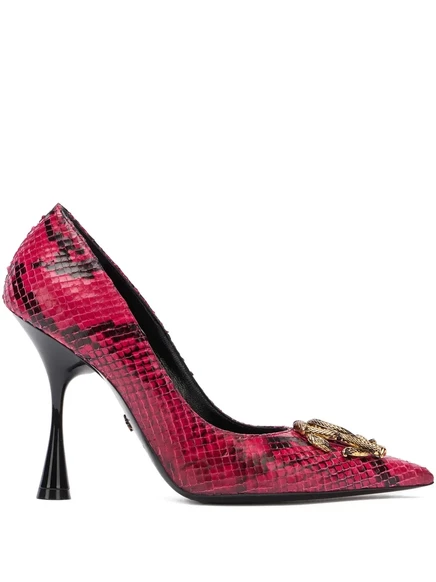 Туфли-лодочки на высоком каблуке со змеиным принтом Roberto Cavalli pink