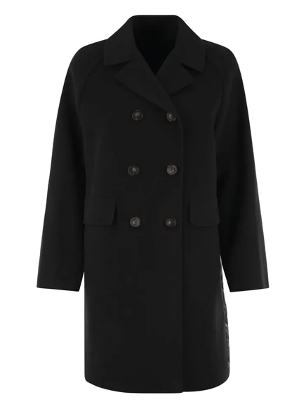 Женское двубортное пальто Weekend Max Mara, черное