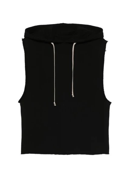 Мужская безрукавная майка Rick Owens с капюшоном, черная