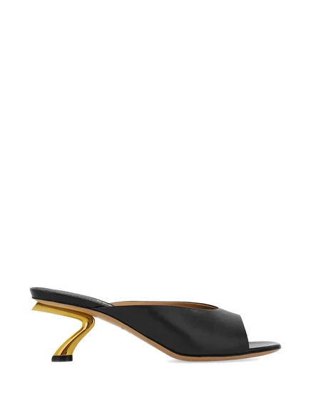 Женские мюли Ferragamo на каблуке, черные