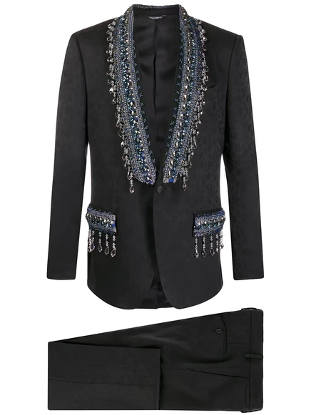 Жаккардовый костюм с цветочным рисунком Dolce & Gabbana Martini-Fit black