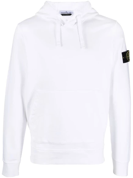 Мужское худи Stone Island из органического хлопка, белое