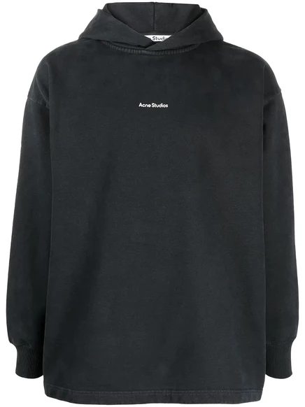 Женское худи Acne Studios с логотипом, черное