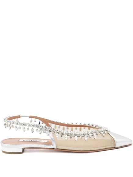 Соблазнительные балетки Aquazzura silver