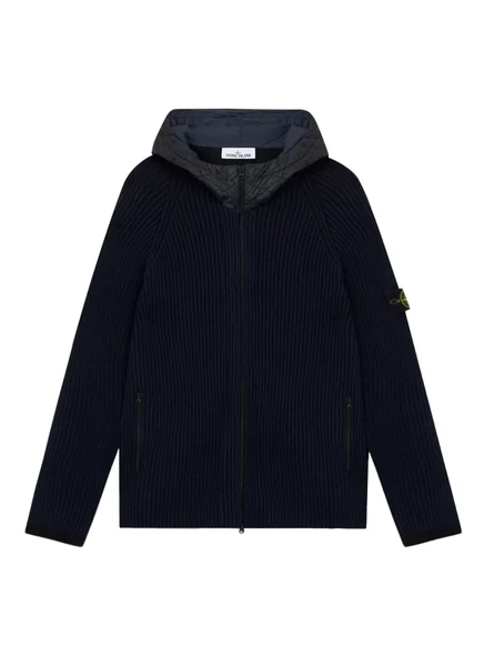 Мужское худи на молнии Stone Island, синее