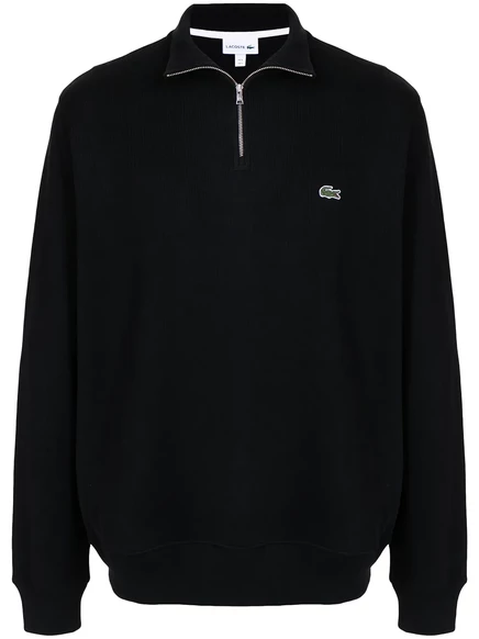 Хлопчатобумажная толстовка с вышивкой под крокодила от Lacoste black