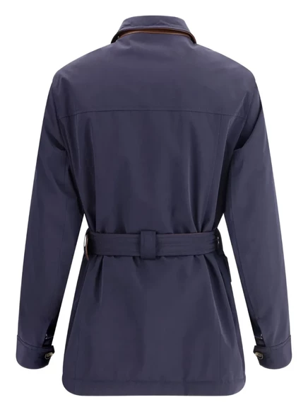 Пиджак-рубашка Brunello Cucinelli с поясом на талии blue